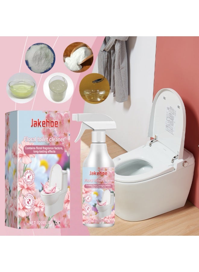 Jakehoe Floral Scented Toilet Cleaner Spray 120ml | Deeply Cleans and Removes Dirt, Deodorizes, Inhibits Bacteria, and has a Non-irritating Formula, Toilet Cleaning Spray - Image 1