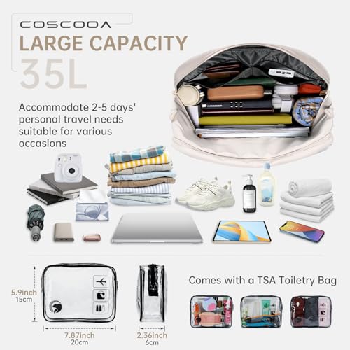 COSCOOA 18x14x8 inches Ttravel Duffel Bag for Spirit Frontier Airlines Personal Item Bag, 32L Travel Duffel Bag Large Overnight Weekender Bags for Gym, Business Trips, Sports and Hospital,Black - Image 3