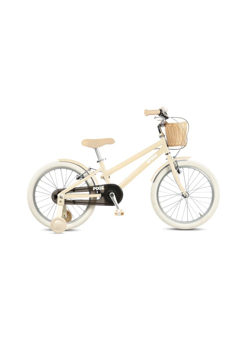 SPINN Pixie 1 Kids 20″ Bike Pearl Cream — Aluminum Frame, 1 Speed, Training Wheels, for Ages 6–10 - Image 1