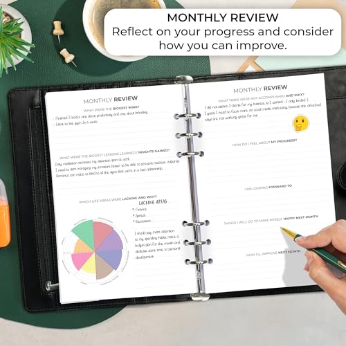 Clever Fox Weekly Planner Binder – Goal Setting Planner for Time Management & Weekly Tasks – Work & Life Organizer with To Do List & Habit Tracker – Undated, 7″ x 9″ Hardcover (Black) - Image 5