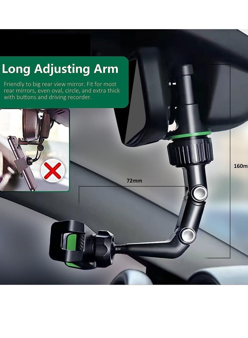 Phone Planet حامل هاتف مثبت على مرآة الرؤية الخلفية للسيارة، دوران 360°، حامل متعدد الوظائف للهاتف ونظام تحديد المواقع العالمي، حامل هاتف عالمي للسيارة لجميع الهواتف الذكية - Image 4