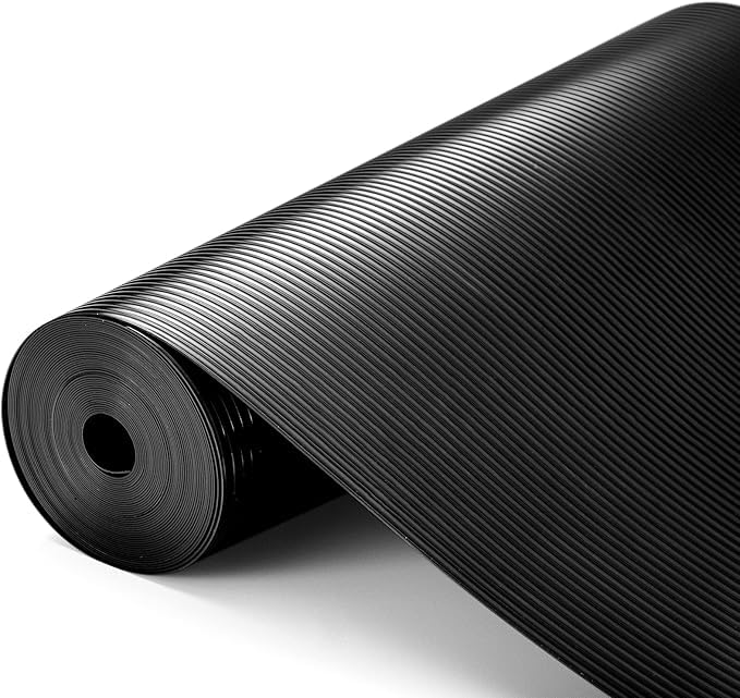 ElastPro (45cm X 5m) Black EVA Food Grade Washable Anti Slip Mat/Sheet for Fridge, Shelf Liner, Table, Kitchen Drawer mat (Line Black, 5 Meter) - Image 1