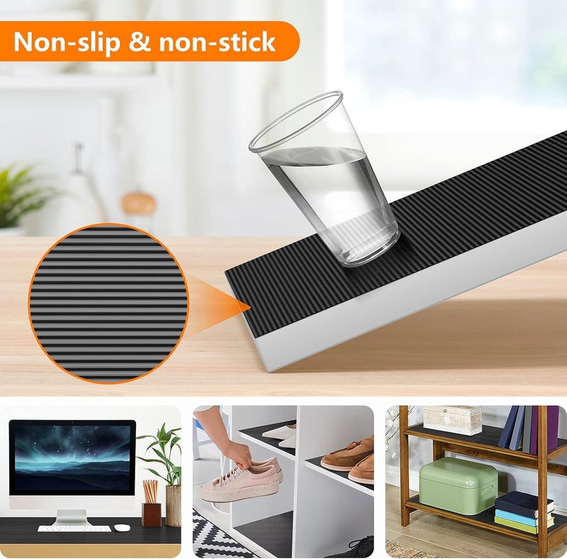 ElastPro (45cm X 5m) Black EVA Food Grade Washable Anti Slip Mat/Sheet for Fridge, Shelf Liner, Table, Kitchen Drawer mat (Line Black, 5 Meter) - Image 4