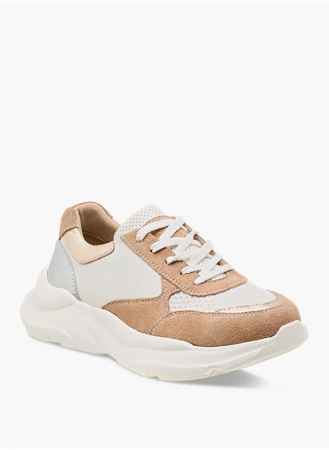بابريكا Colourblock Sneakers with Lace-Up Closure