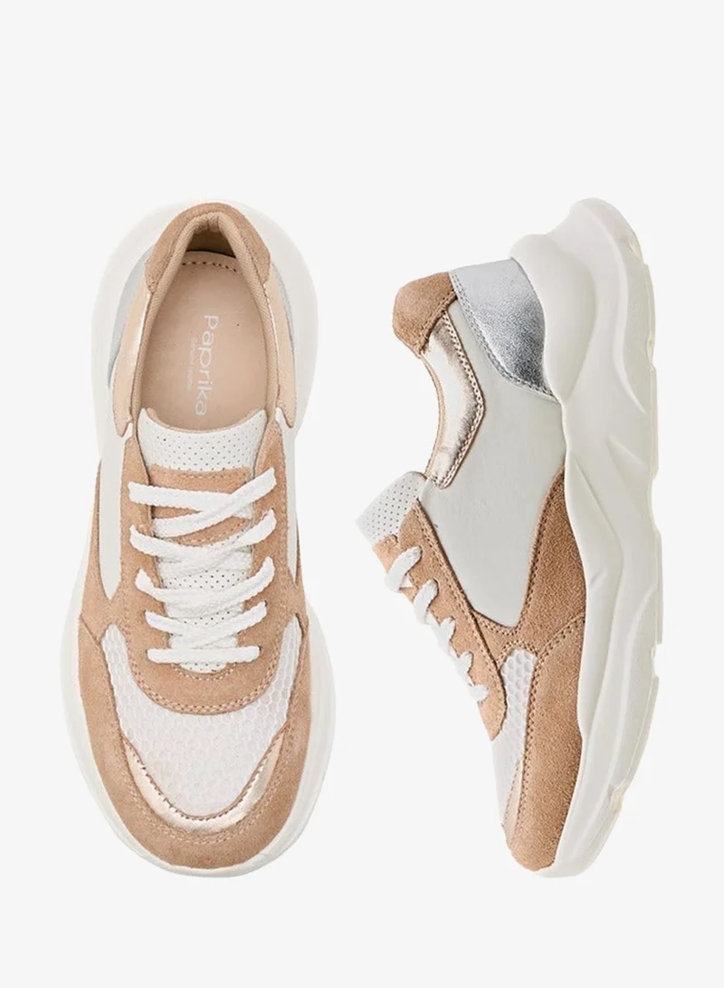Paprika Colourblock Sneakers with Lace-Up Closure