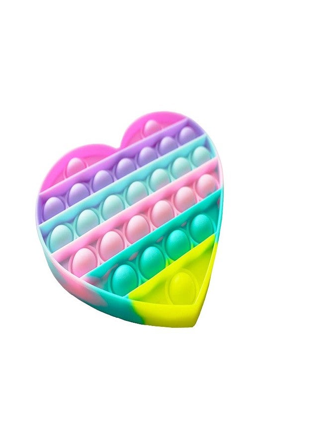 KBV Fidget Push Toy Stress Reliever Soft Silicone Pop Its Toy for Kids, Adults, Special Needs Autism Children (Heart Light) - Image 3