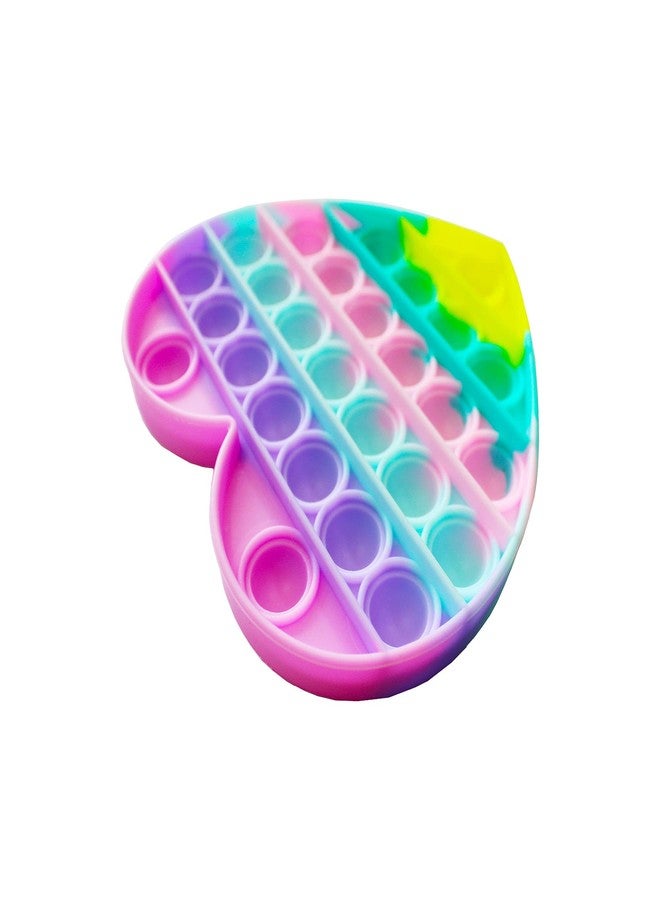 KBV Fidget Push Toy Stress Reliever Soft Silicone Pop Its Toy for Kids, Adults, Special Needs Autism Children (Heart Light) - Image 2