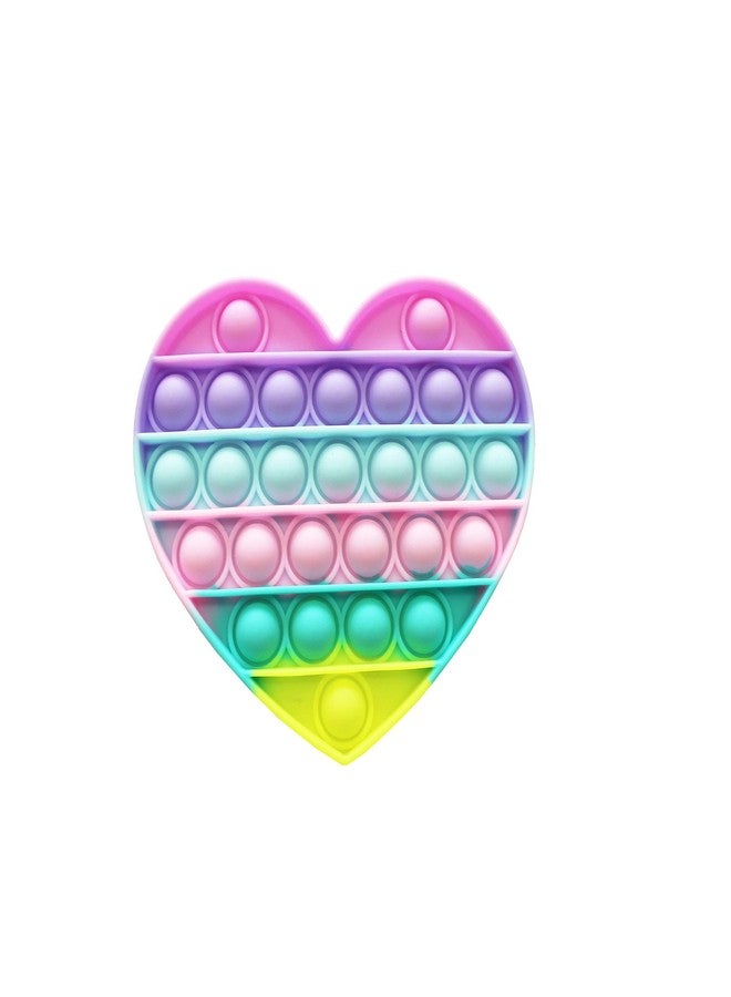 KBV Fidget Push Toy Stress Reliever Soft Silicone Pop Its Toy for Kids, Adults, Special Needs Autism Children (Heart Light) - Image 1