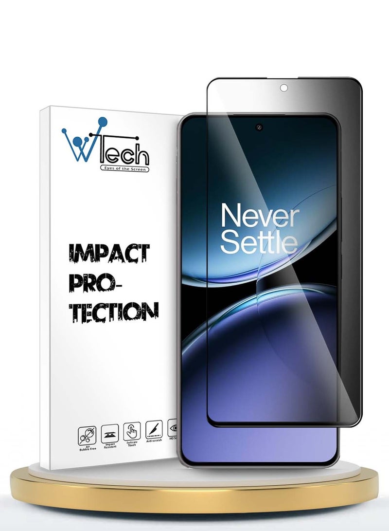 Wtech OnePlus Nord 4 5G 2024 Premium E2E Series Privacy Full Glue Full Cover Tempered Glass Screen Protector - Clear/Black - Image 1