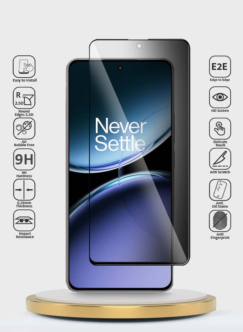 Wtech OnePlus Nord 4 5G 2024 Premium E2E Series Privacy Full Glue Full Cover Tempered Glass Screen Protector - Clear/Black - Image 2