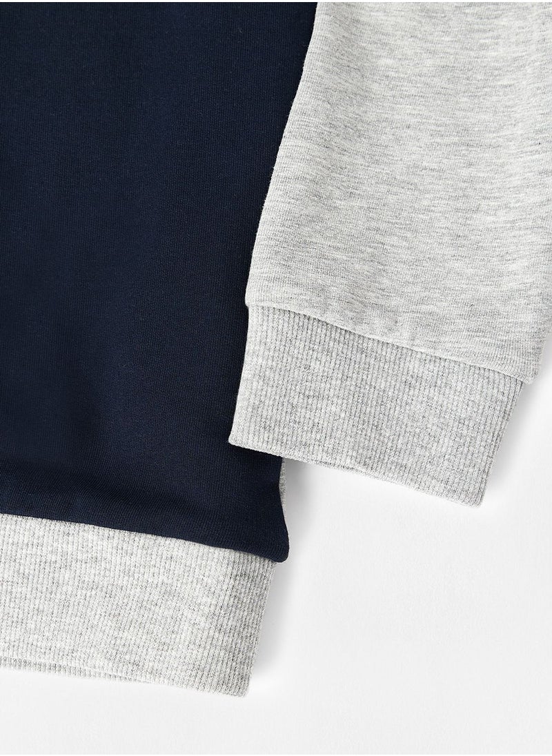 NAME IT - Kids Color Block Long Sleeve Sweatshirt - Image 1