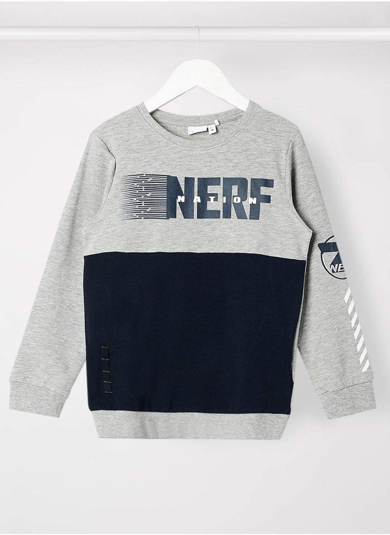 NAME IT - Kids Color Block Long Sleeve Sweatshirt - Image 1