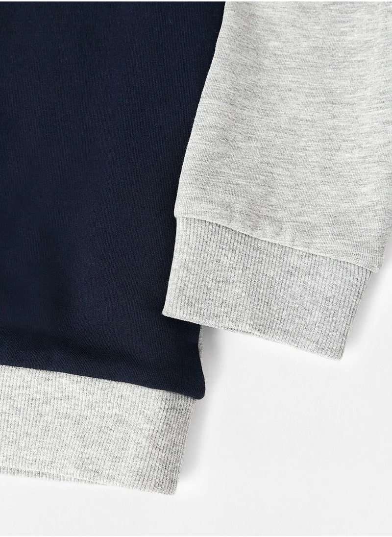 NAME IT Kids Color Block Long Sleeve Sweatshirt