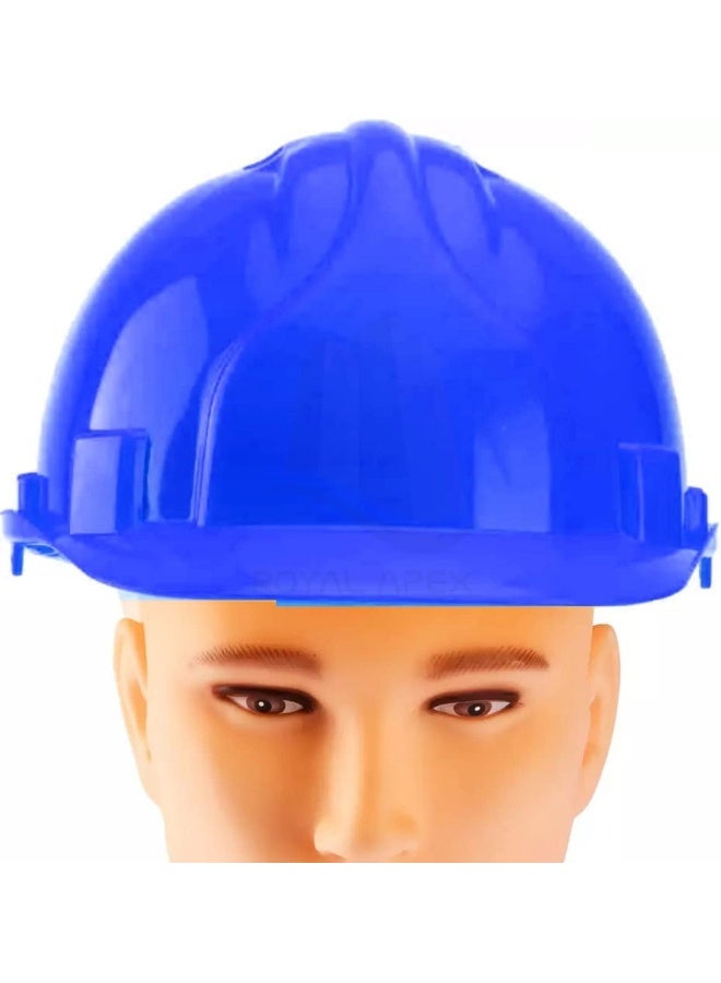 Royal Apex Adjustable Polyethylene 6-Point Industrial Safety Helmet - Protective Construction Work Cap For Industrial And Structural Workers (Pack Of 2 Blue Helmet)  - Image 3