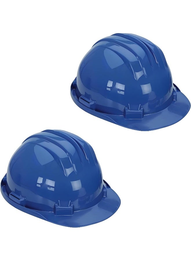 Royal Apex Adjustable Polyethylene 6-Point Industrial Safety Helmet - Protective Construction Work Cap For Industrial And Structural Workers (Pack Of 2 Blue Helmet)  - Image 1