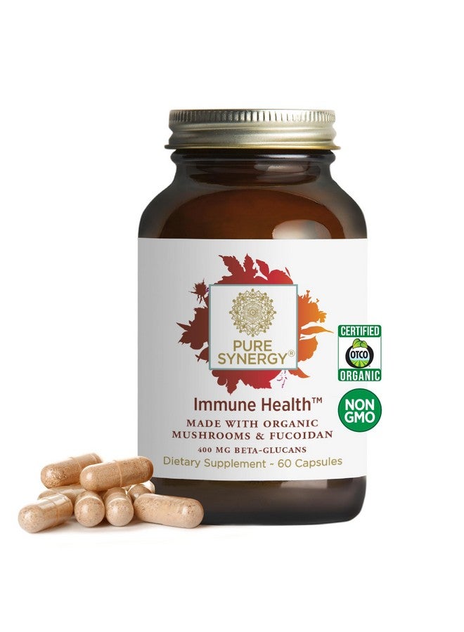 PURE SYNERGY Immune Health | Immune Support Mushroom Supplement | Astragalus and Beta-Glucan Extracts with Organic Functional Mushroom Extracts | for Year-Round Support (60 Capsules) - Image 1