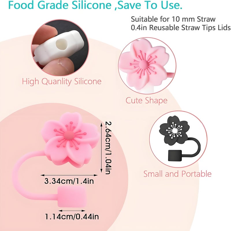 BTYHAOS Silicone Straw Caps for 10mm Tumblers | Reusable Dust-Proof Toppers Fits Stanley 30oz & 40oz Cups Large Handle Model (mix) - Image 3