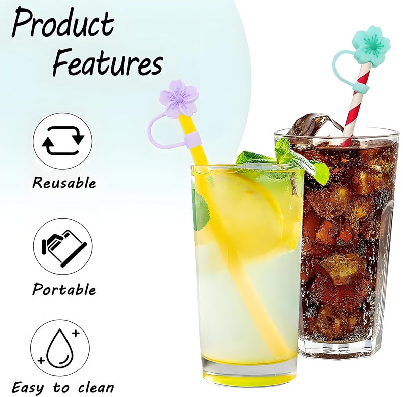 BTYHAOS Silicone Straw Caps for 10mm Tumblers | Reusable Dust-Proof Toppers Fits Stanley 30oz & 40oz Cups Large Handle Model (mix) - Image 4