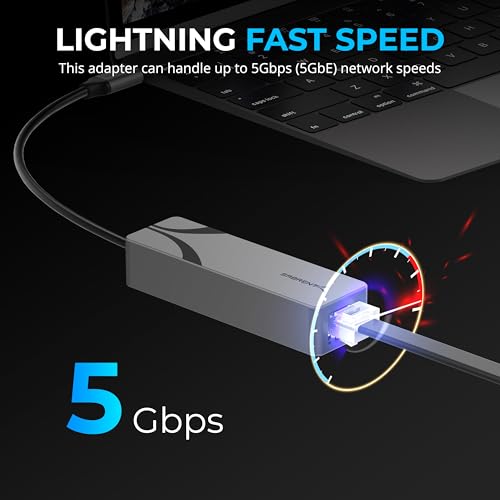 SABRENT USBC to 5G Ethernet Adapter 5GbE Optimized USB 31 Gen 1 Required Clear Compatibility Aluminum Body PlugandPlay for DataCapable USBC Devices NTC5GA - Image 3