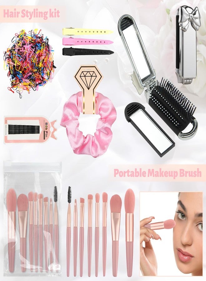 Eclatbox Women's Wedding Emergency Kit for Bride Wedding Survival Set with Makeup Bag, 42 Pc Wedding Daily Travel Essential Items (Pink) - Image 5