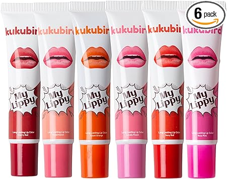 kukubird مجموعة مكياج الشفاه من كوكوبيرد 6 قطع - طلاء شفاه مقاوم للماء وتاتو شفاه للنساء والفتيات - Image 1