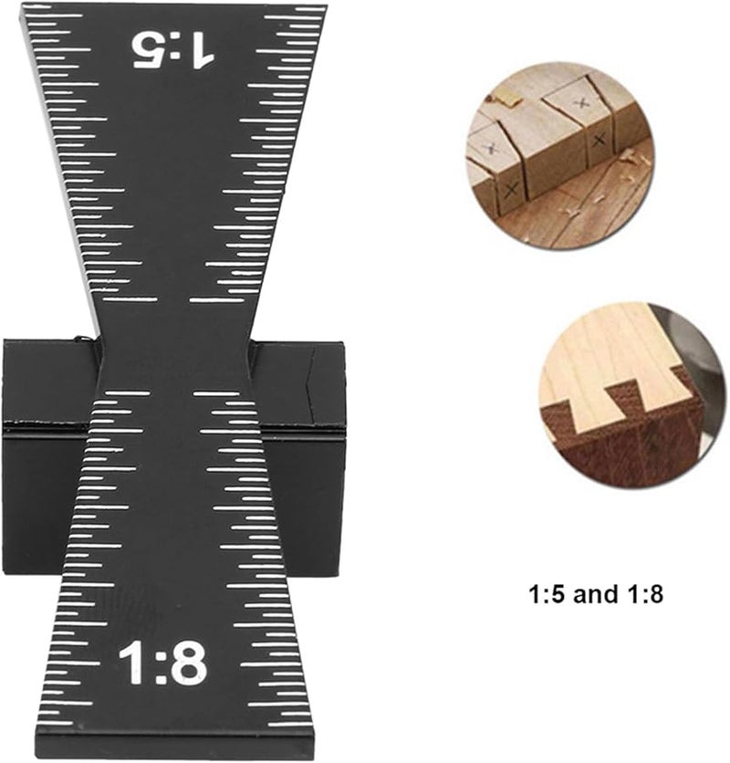 Aluminum Alloy Dovetail Gauge Woodworking Ruler Leather Divider Compass Tool - Image 5
