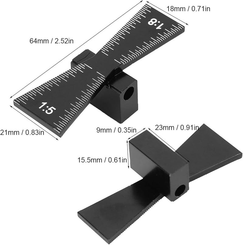 Aluminum Alloy Dovetail Gauge Woodworking Ruler Leather Divider Compass Tool - Image 3