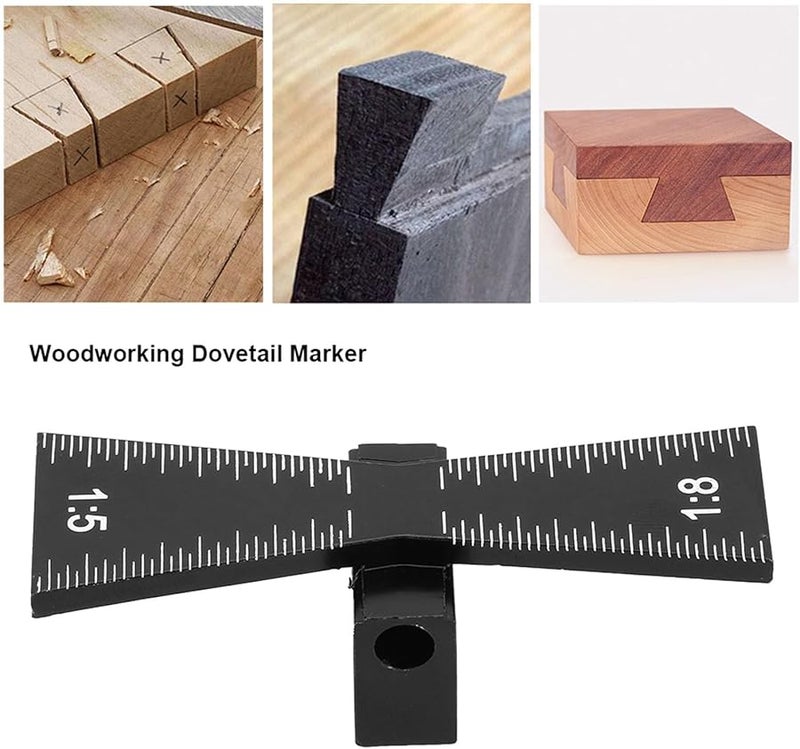 Aluminum Alloy Dovetail Gauge Woodworking Ruler Leather Divider Compass Tool - Image 4