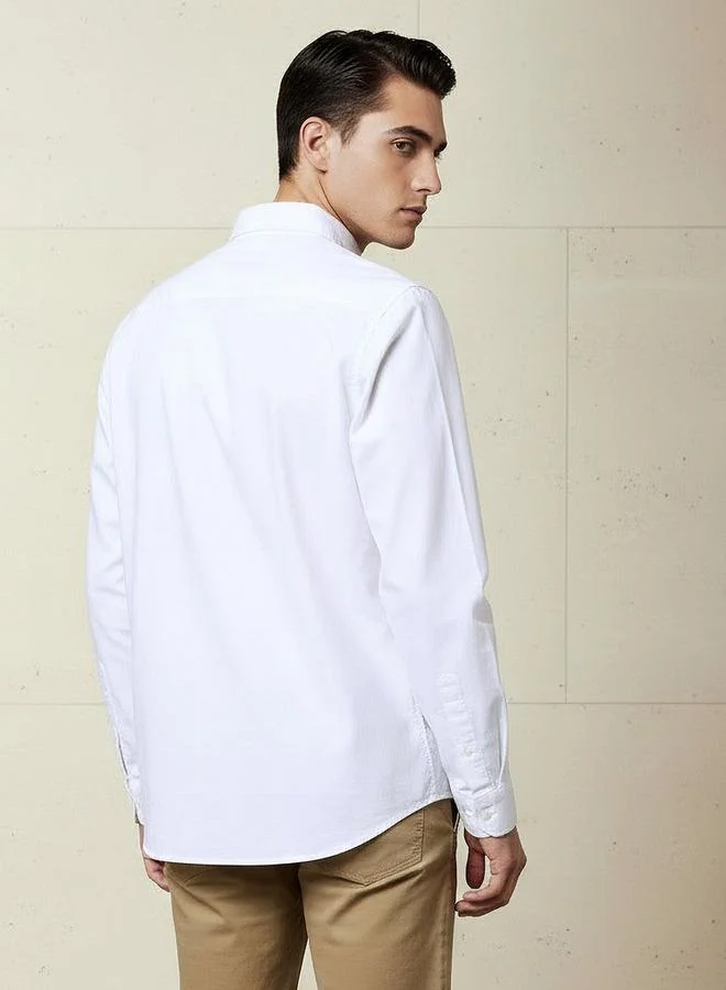 Lee Cooper  Lee Cooper Men Regular Fit Collared Long Sleeve Shirt for Men | Best Price UAE