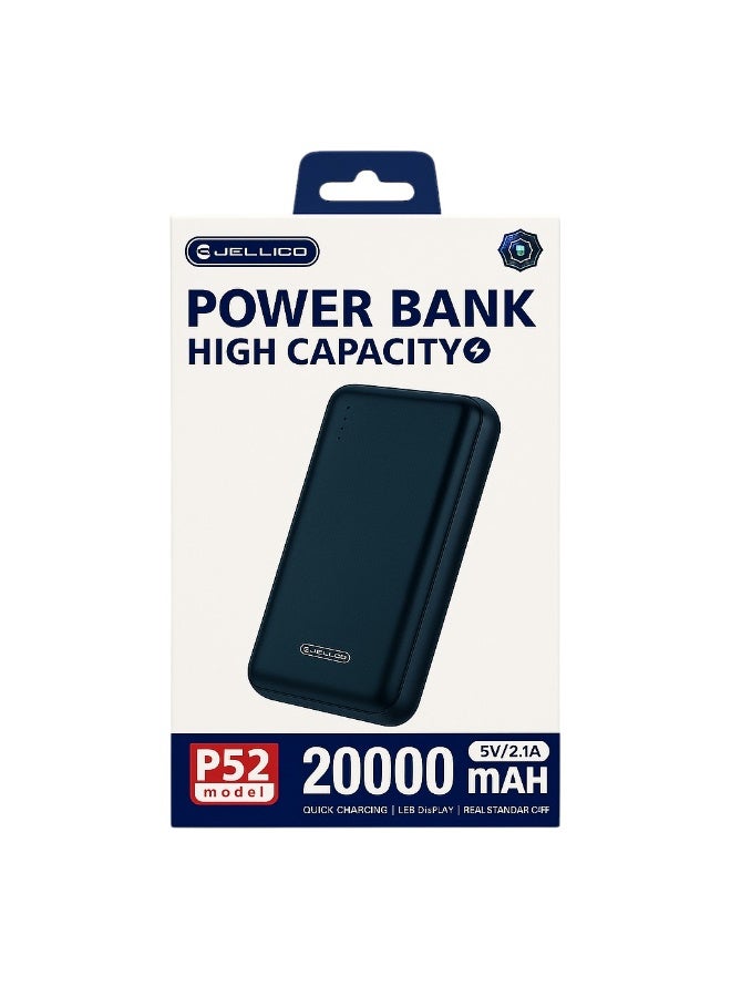Jellico 20000mAh Power Bank – Dual Fast Charging – Compact Design – Model P52 - Image 3