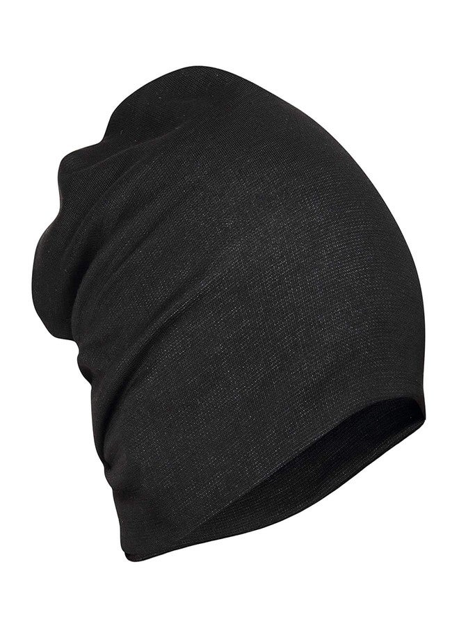 PAROPKAR Cotton Slouchy Beanie and Skull Cap for Summer, Winter, Autumn & Spring Season, Can be Used as a Helmet Cap (Black) - Image 3