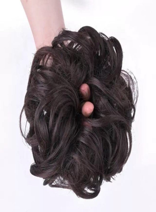 Ublic Messy Hair Donut Bun Hair Extension Elastic Rubber Band Hair ties/Hair Scrunchies/Synthetic For Wavy Curly Hair Girls and Women Hair (Natural Brown & Black - Image 3