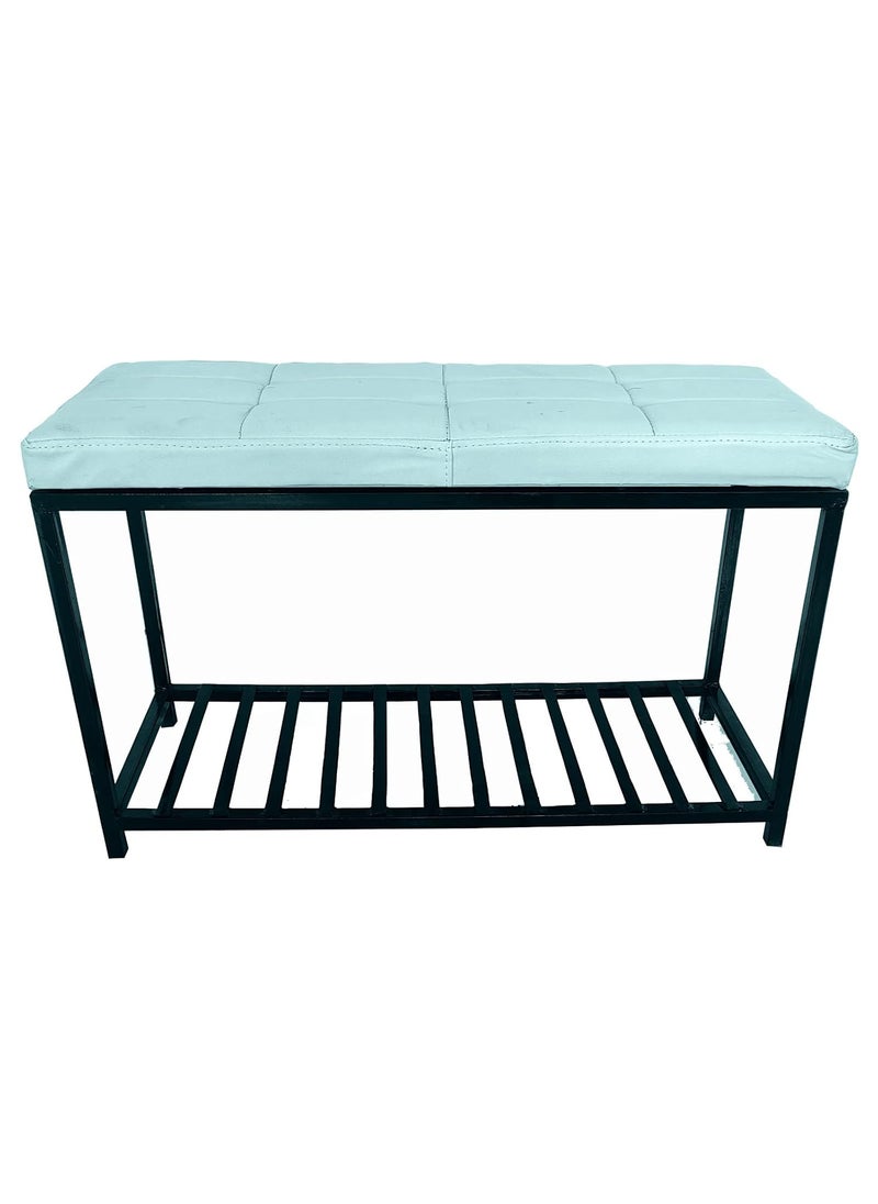 TRUPOT TRUPOT Sitting Bench with Cushion Shoe Rack White 