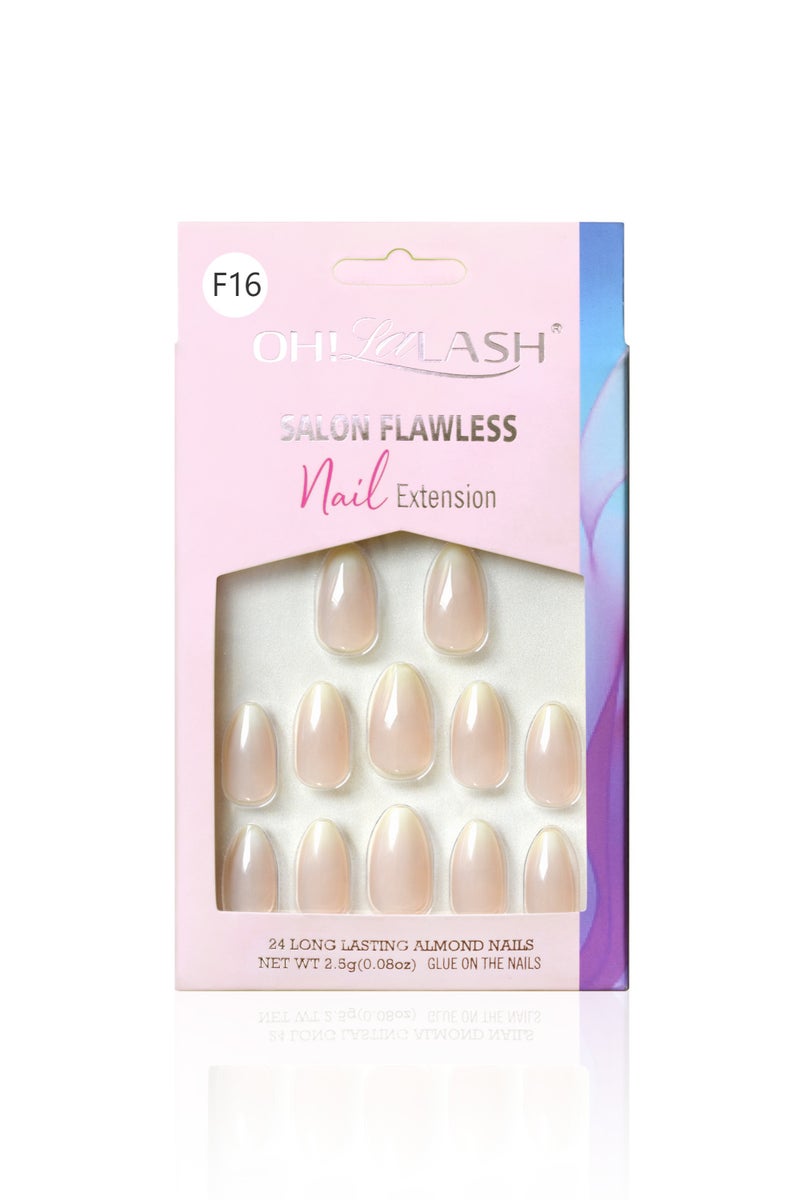 OH! LALASH short almond shape false nail tips 24pcs pre-glued  - Image 1