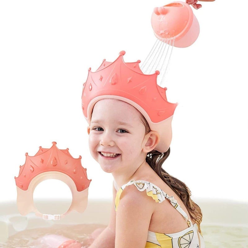 Kruptl Baby Bath Shower Cap,Bath Visor Hat for Eye and Ear Wash Protection,Adjustable Silicone Bathing Crown Waterproof Shampoo Hat for Washing Hair Multicolor (Pack of 1) - Image 2