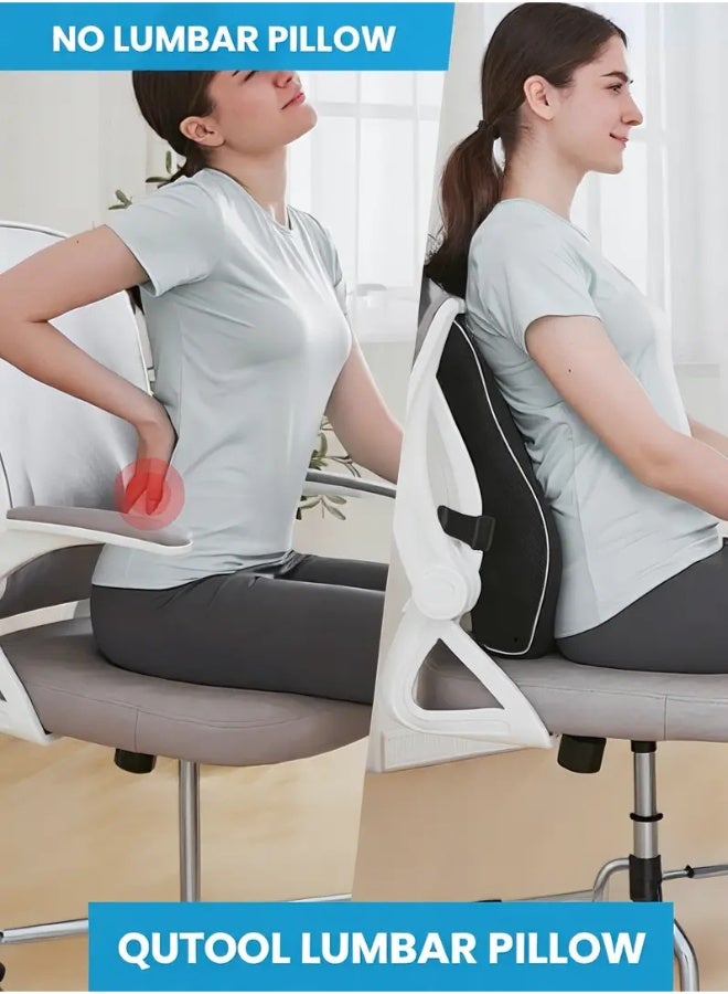 Ergonomic Lumbar Support Pillow for Office Chair  Car - Memory Foam Back Cushion for Pain Relief  Improved Posture - Image 4