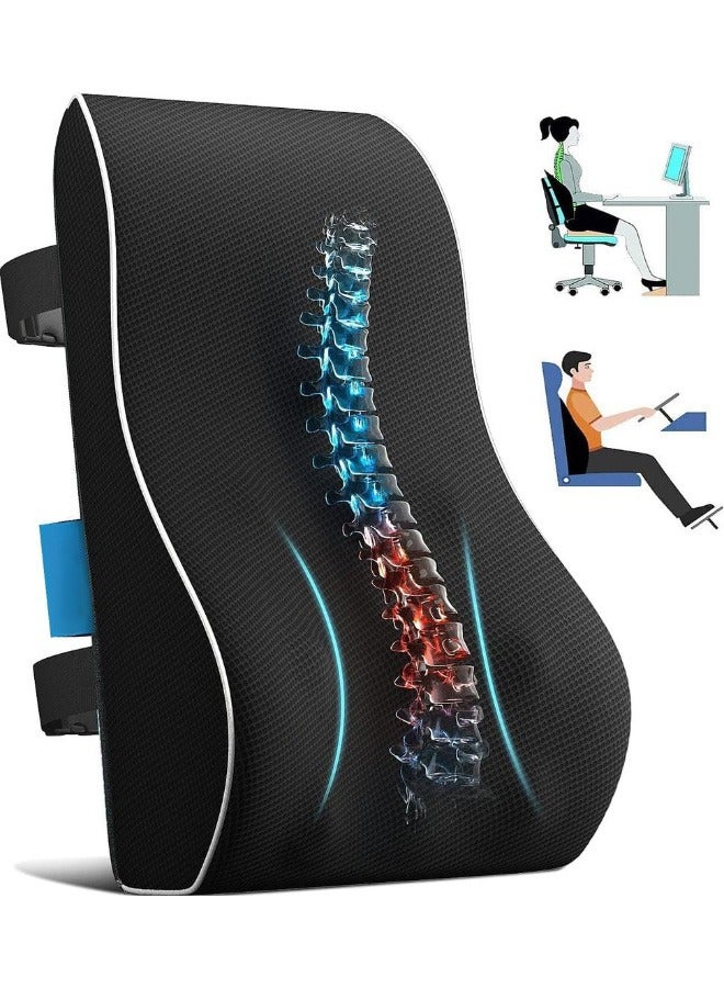 Ergonomic Lumbar Support Pillow for Office Chair  Car - Memory Foam Back Cushion for Pain Relief  Improved Posture - Image 1