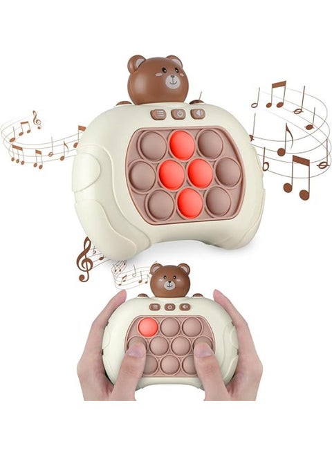 Coolden Quick Push Game Pop It Fidget Electronic Sensor Game Push Bubble Fidget Sensory Squeeze Toys Decompression Puzzle Toy Machine Fidget Toy Gift for Children Adults Brown