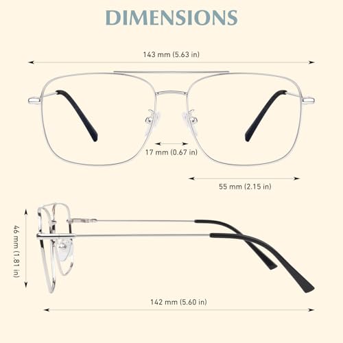 LINVO Fake Glasses Non-Prescription Clear Lens Metal Frame Fashion Eyewear for Women Men - Image 5