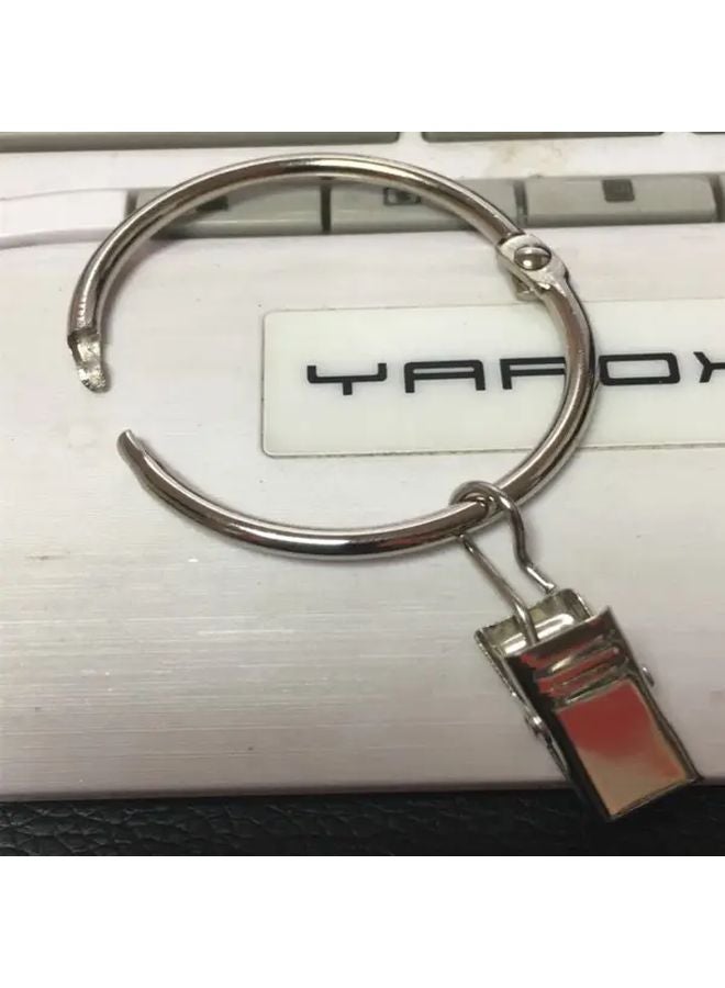 12pcs Silvery 25mm Quick Installation No Sew Curtain Clip Rings - Image 4