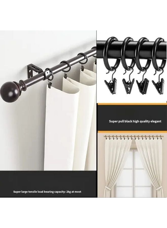 12pcs Silvery 25mm Quick Installation No Sew Curtain Clip Rings - Image 2