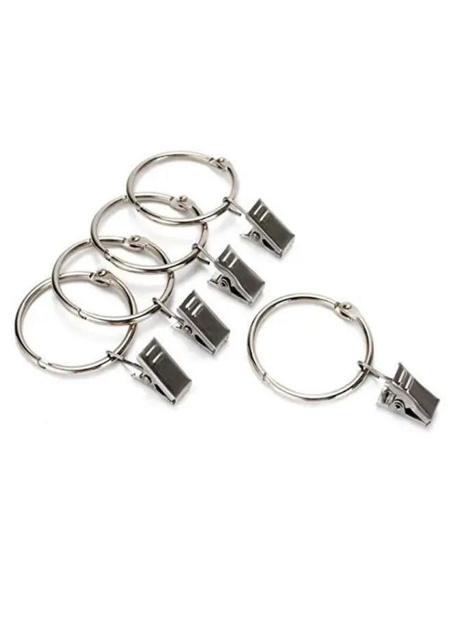 12pcs Silvery 25mm Quick Installation No Sew Curtain Clip Rings - Image 5