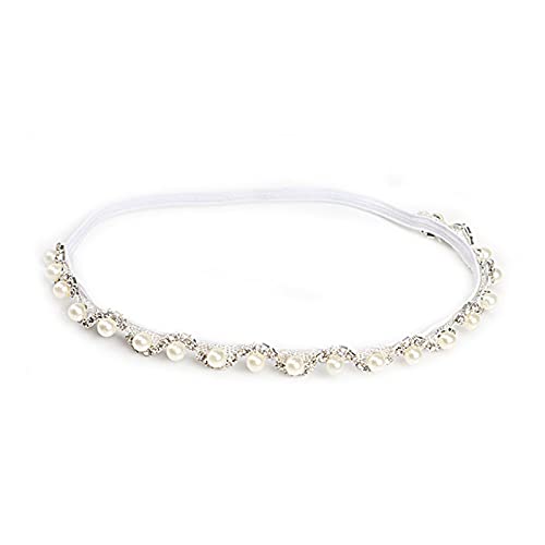 Honra Orraphtstu Newborn Photography Props Pearl Headband Baby Photoshoots Posing Photo Tieback Hair Accessories (White 01) - Image 2