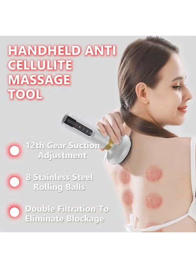 Handheld Cellulite Massager, Cupping Kit for Massage Therapy, Cupping Machine with 12 Suction Modes, Rechargeable and Cordless Massage Tool for Daily Use - Image 2