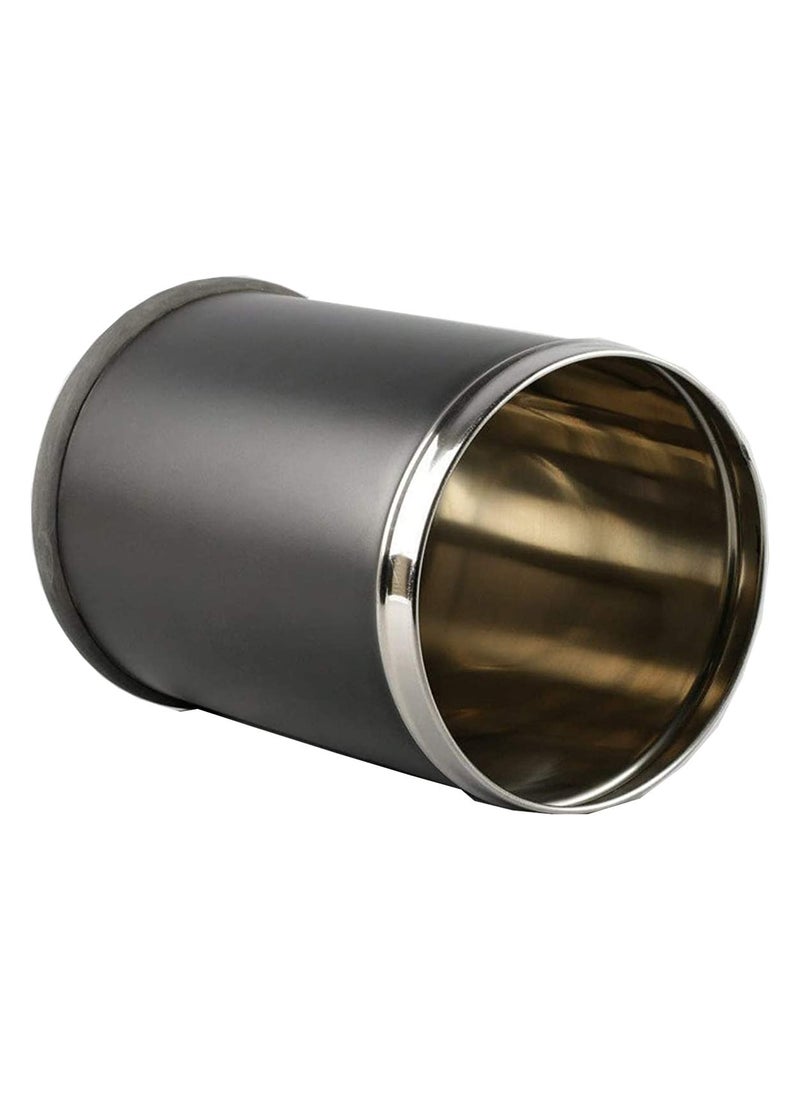 HAINE HAINE Small Dustbin For Home Room 7 Litres Stainless Steel Black OpenTop  - Image 5