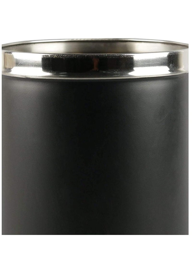 HAINE HAINE Small Dustbin For Home Room 7 Litres Stainless Steel Black OpenTop  - Image 4