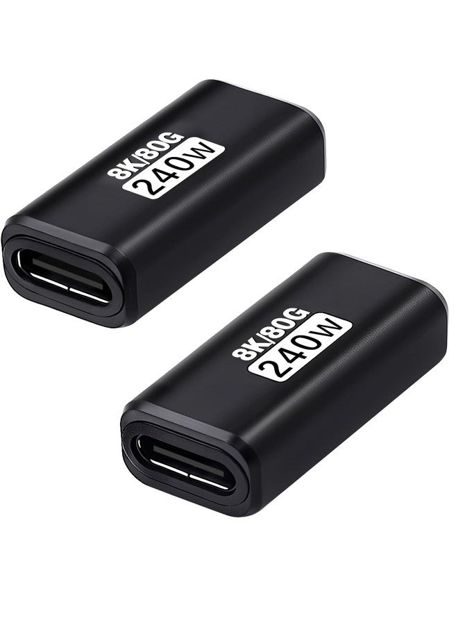Duttek 80Gbps USB C Female to Female Adapter (240W Fast Charging and 8K@60Hz Video) USB C Extender Bidirectional Converter for iPad, MacBook,Thunderbolt 5/4 and Type-C Devices (2Pack) - Image 1