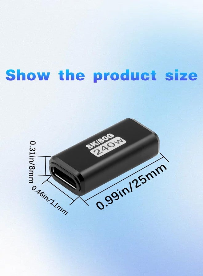 Duttek 80Gbps USB C Female to Female Adapter (240W Fast Charging and 8K@60Hz Video) USB C Extender Bidirectional Converter for iPad, MacBook,Thunderbolt 5/4 and Type-C Devices (2Pack) - Image 5