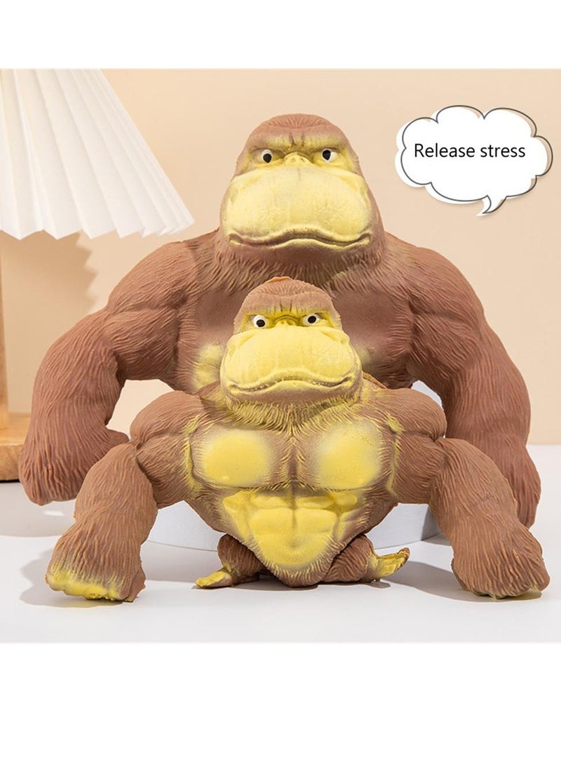 Squishy Monkey Stretch Gorilla Figure Gorilla Latex Gorilla Soft Stretchy Gorilla Toy Stretchy Gorilla Action Figure for Kids Child Boys Girls (Brown) - Image 1