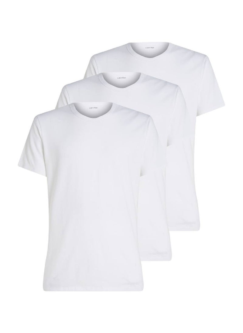 CALVIN KLEIN Men's 3 Pack Lounge T-Shirts - Cotton Blend, White  - Image 1